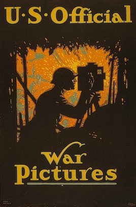 “U.S. official war pictures.” World War I poster by Louis Fancher, 1917.