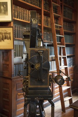 First movie camera in Edison’s office and library, West Orange, New Jersey. Photo by Carol Highsmith, 2017.