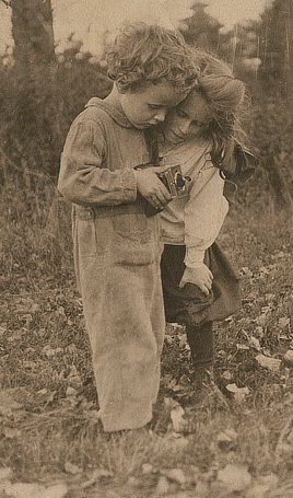 Francis Lincoln and Lucy Lee with a camera. Photo by Francis Watts Lee, 1915-1920.