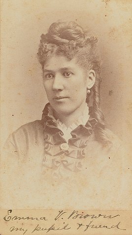 Emma V. Brown, teacher at the first government funded school for African American children in Washington, D.C. Photo by M.P. and A.I. Rice, between 1874 and 1876.