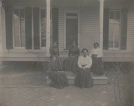 Nannie Helen Burroughs and others at the National Training School, Washington, D.C. About 1909.