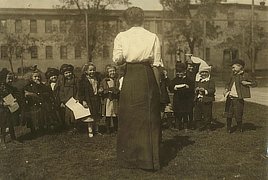 Cotton mill kindergarten, Dallas, Texas. Photo by Lewis Wickes Hine, 1913.